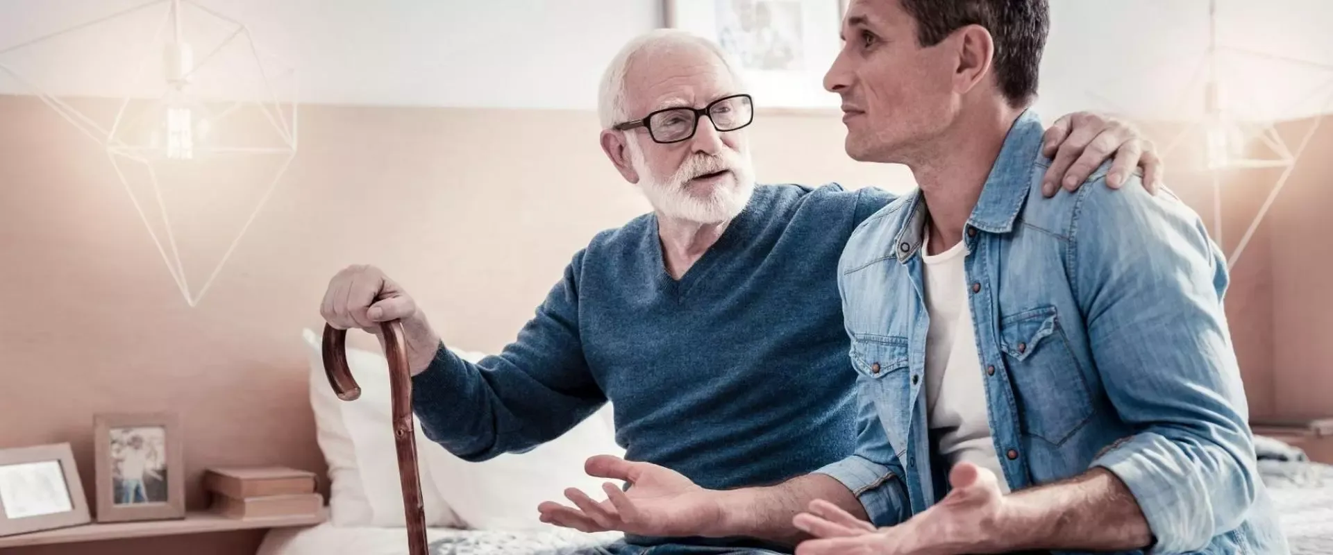 Sohn spricht mit Vater