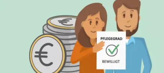 Grafik: Ein Stapel Euromünzen neben Eltern