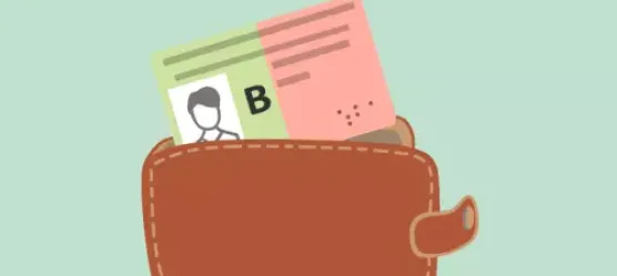 Grafik: Ein Schwerbehindertenausweis im Portemonnaie